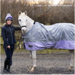 2022 Hy Equestrian StormX Original This Esme 0 Turnout Rug 35094 - Lavender / Grey