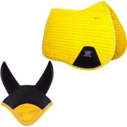 2022 Woof Wear General Purpose Saddle Cloth & Fly Veil Bundle - Sunshine Yellow