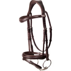 2023 Henry James Saddlery Comfort Flash Bridle HJ-BR-02 - Havana Brown Colour Havana Brown