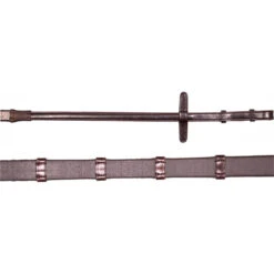 2023 Henry James Saddlery Xtreme Eventer Hybrid Rubber Reins With Leather Stoppers RR7 - Havana Brown Colour Havana Brown