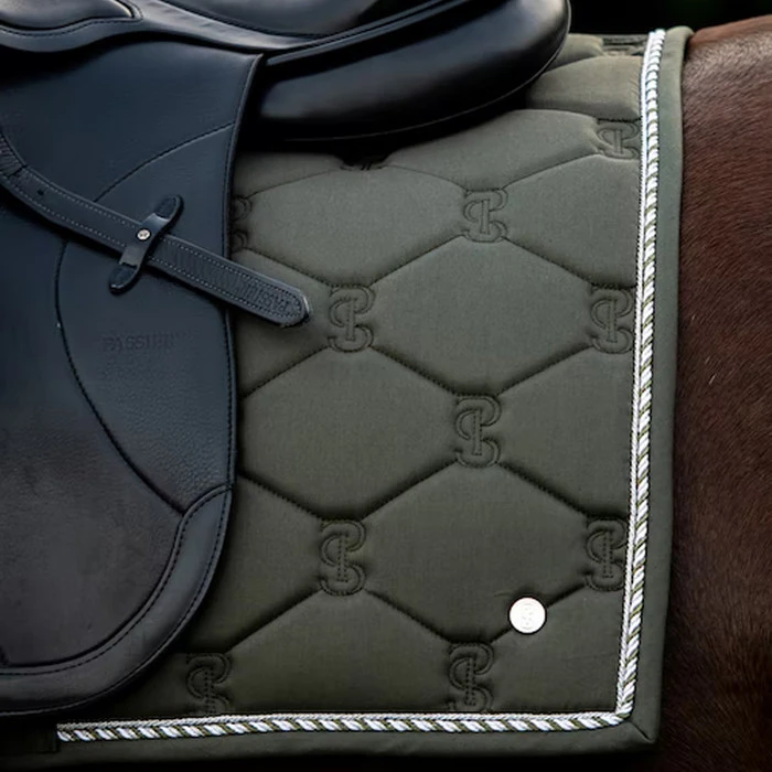 2022 PS Of Sweden Signature Dressage Cotton Saddle Pad 1110-022 - Forest Green 5 2022 PS Of Sweden Signature Dressage Cotton Saddle Pad 1110-022 - Forest Green - Image 5
