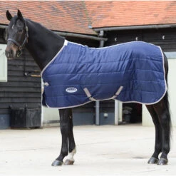 2022 Weatherbeeta Comfitec 210D Channel Quilt Medium-Lite Standard Neck Stable Rug 8017 - Navy / Silver