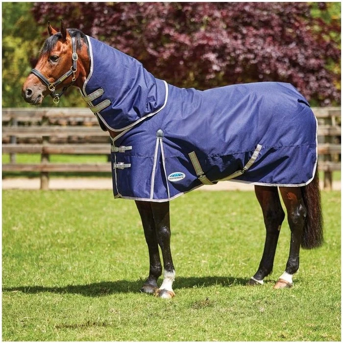 2022 Weatherbeeta Comfitec Essential Lite Plus Detach-A-Neck Turnout Rug - Navy / Silver 1 2022 Weatherbeeta Comfitec Essential Lite Plus Detach-A-Neck Turnout Rug - Navy / Silver